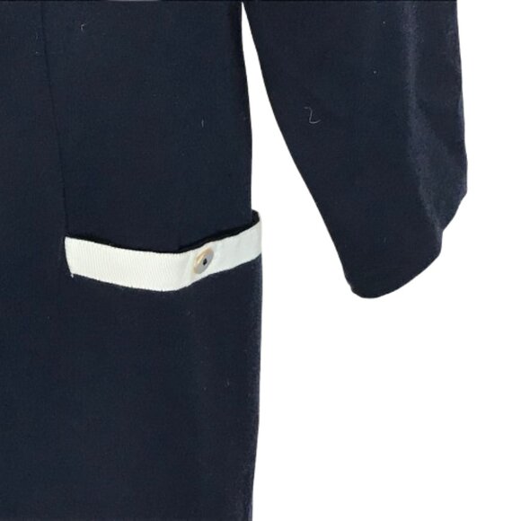 NWT Talbots Womens Petite Size 8 8P Navy Blue White Boat Neck Ponte Dress NEW - Picture 4 of 5